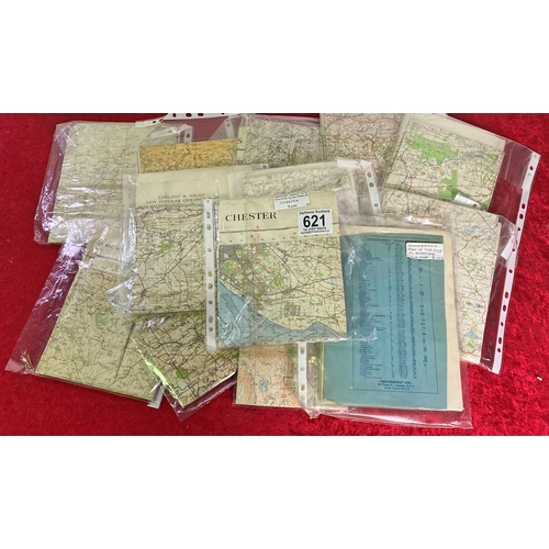 621 - 10 old OS maps varied areas