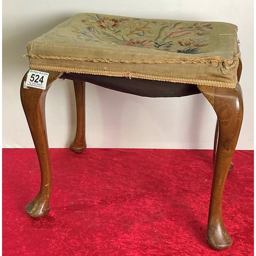 524 - Upholstered stool with fine details