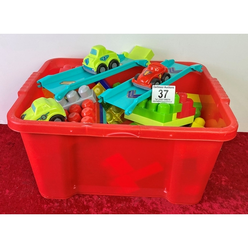 37 - Tub of large plastic toy bricks