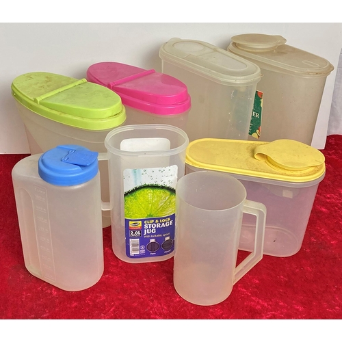4 - Box of plastic kitchen storage tubs