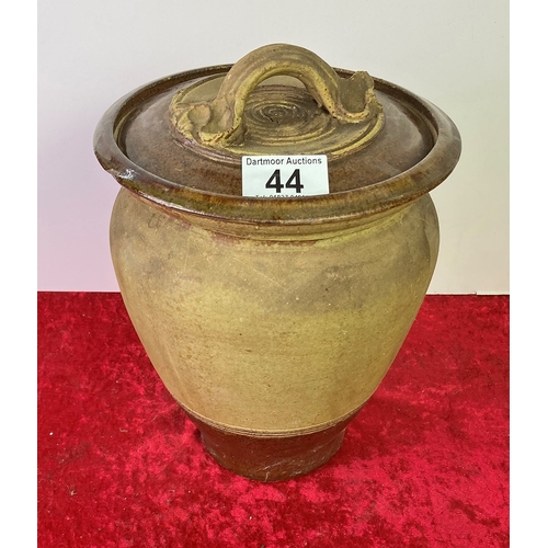 44 - Lidded studio pottery dish - approx 36cm high