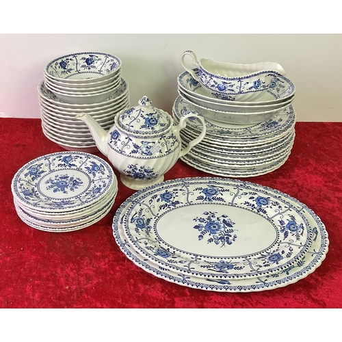 46 - Johnson Brothers blue and white dinner service