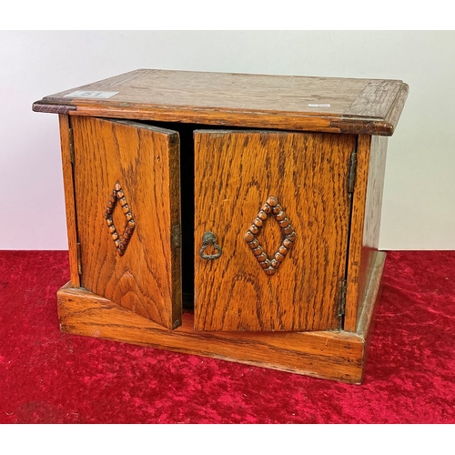 51 - Miniature wooden cupboard unit with flip top lid (hinge a/f) measures approx 37cm x 26cm x 29cm