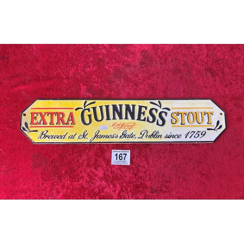 167 - Long cast iron Guiness sign