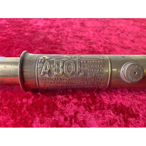 632 - Large vintage brass ABO syringe, approx 67cm long