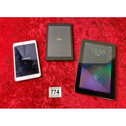 774 - Amazon and Android tablets (3), all power up