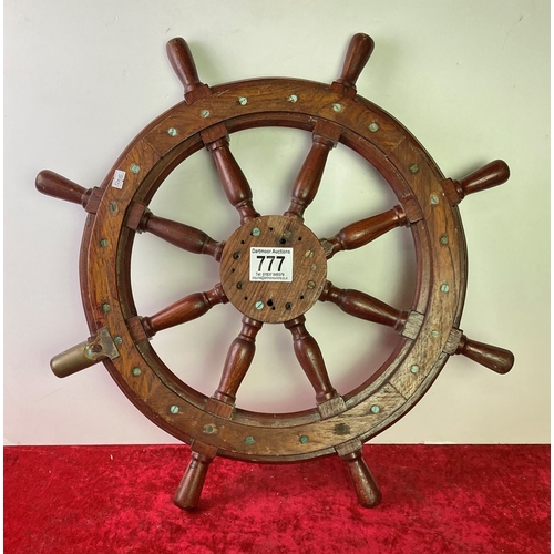 777 - Wooden ship's wheel