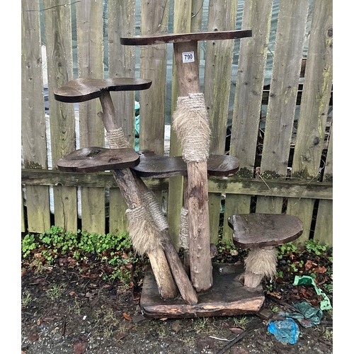 790 - Large (approx 4ft) rustic wooden cat scratching post, would make a fabulous bird table