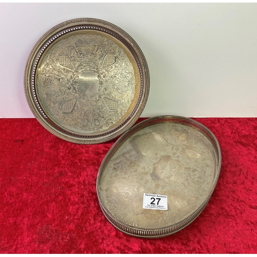 27 - Two silver plated trays