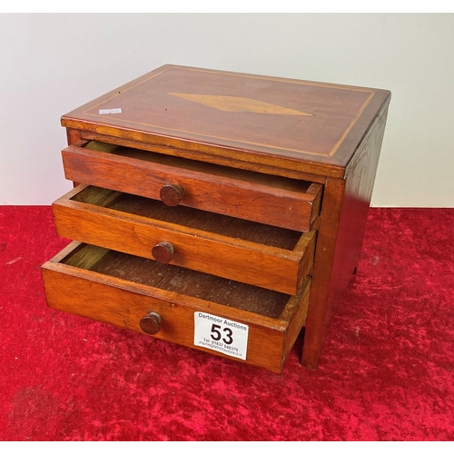 53 - Miniature wooden chest of drawers 23.5 x 28 x 22 cm