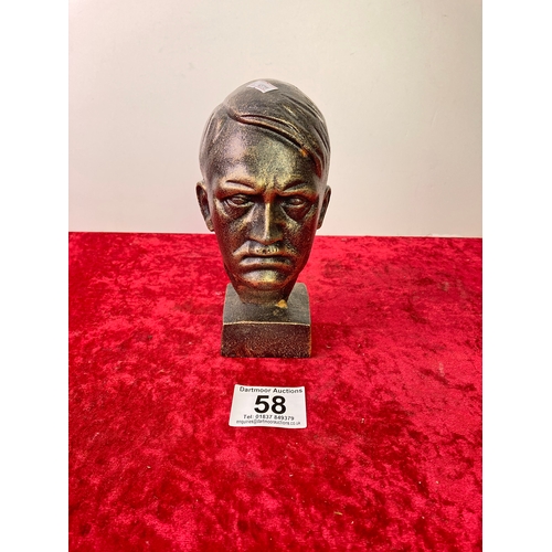 58 - Cast iron bust of a man