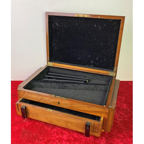 60 - Lined wooden cutley box with drawer