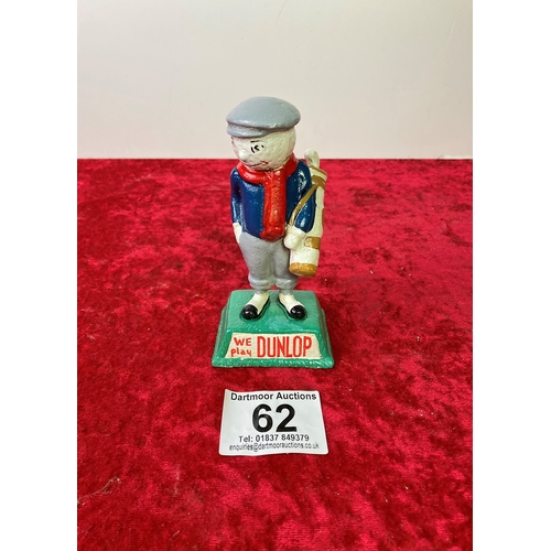 62 - Cast iron Dunlop golfer