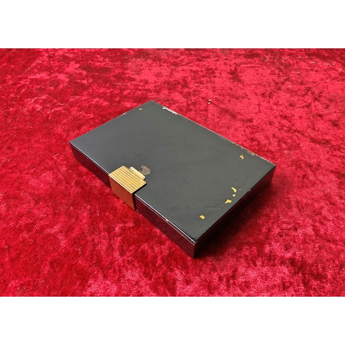 163 - Ladies black square compact with compartments