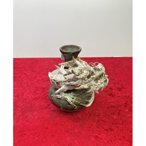 330E - Old Chinese pottery dragon vase