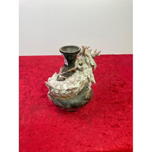 330E - Old Chinese pottery dragon vase