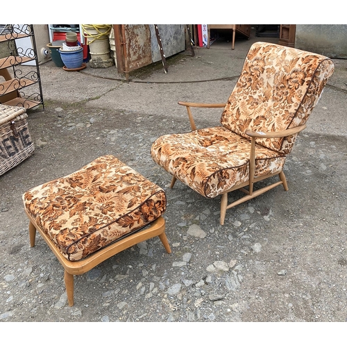 727 - Mid-century armchair with cushions, possibly Ercol