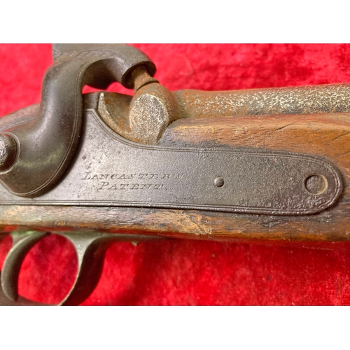 456 - Very scarce 1855-60  Lancaster’s patent .577 oval bored percussion carbine.

Patent elevating ladder... 