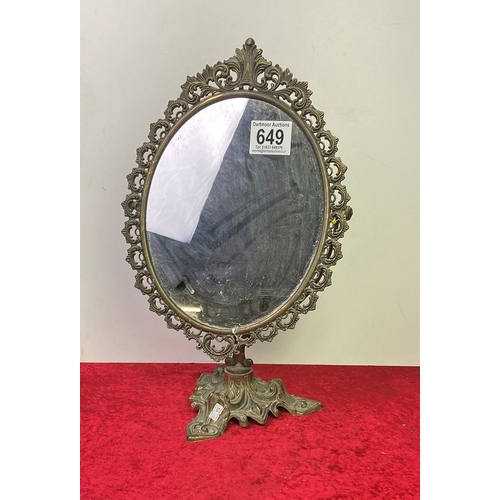 649 - Ornate, very pretty free standing mirror