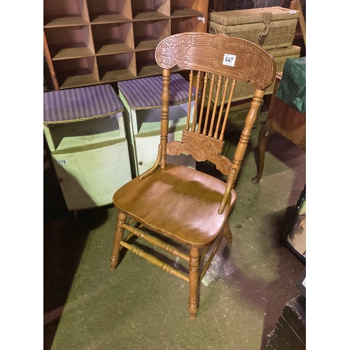 647 - Large ornately carved kitchen chair