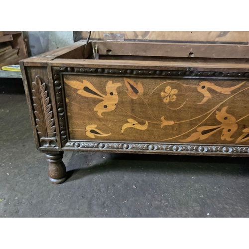 635 - A large beautiful coffee table with stunning marquetry detailing in a leaf style to front, a super t... 