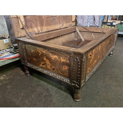 635 - A large beautiful coffee table with stunning marquetry detailing in a leaf style to front, a super t... 