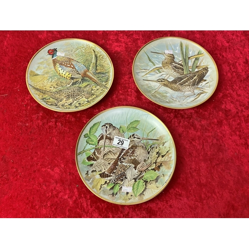 29 - Three very nice plates Game Birds of the World by Basil Ede Franklin Porcelain.