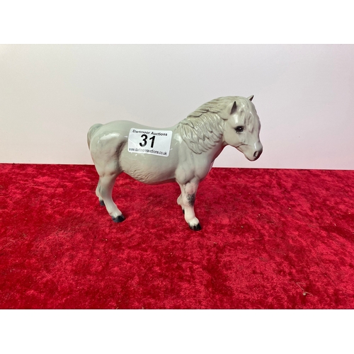 31 - A sweet dapple grey Royal Doulton Shetland pony, Holly Dickie no H185 - measuring 13cms high.