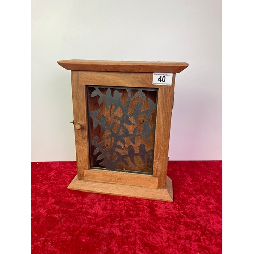 40 - A wooden key box freestanding or wall mounted.