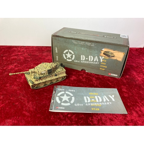 356 - Boxed scale diecast model of a German Tank by Corgi in D Day presentation box