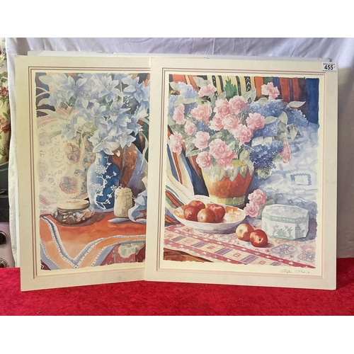 455 - Two unframed prints by Stephen Oliver, approx 50cm x 60cm