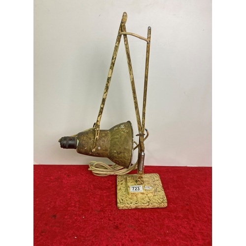 723 - Herbert Terry Angle poise lamp with weighted base and retro etching