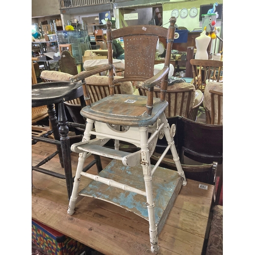 1409 - A childs wooden high chair  14