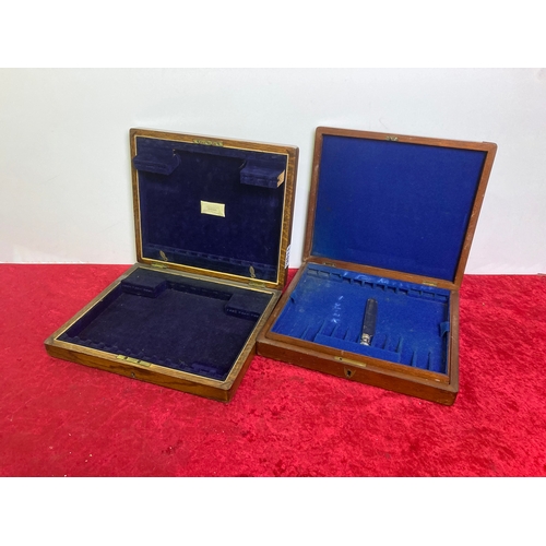 1196 - Two wooden, empty cutlery cases