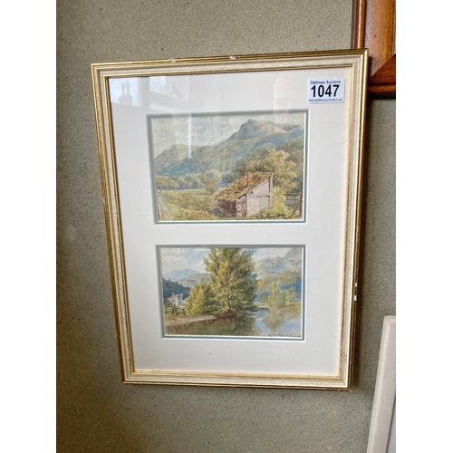 1047 - Pair of 19thC landscape views, both dated 1879, one indistinctly signed, the other inscribed Dolgell... 