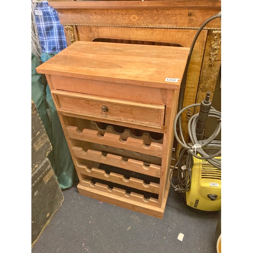 1258 - Large wine rack - with accessories drawer