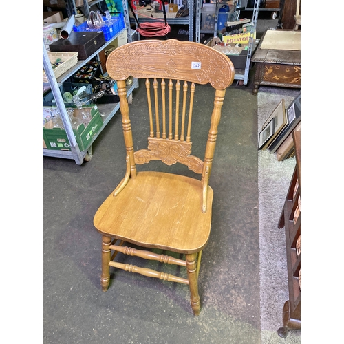 1342 - Large ornately carved kitchen chair