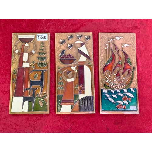 1340 - Trio of copper decorative wall plaques