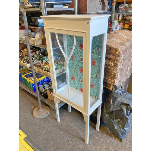 1343 - Painted Wooden Display Cabinet with retro backing