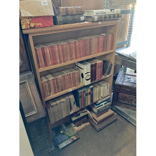 1393 - Pine bookcase with good strong shelves - approx 6 foot tall