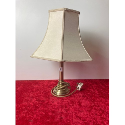 1 - Brass Table Lamp with shade