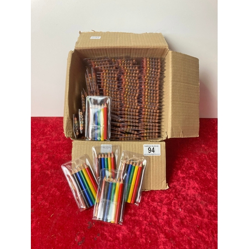 94 - A box containing a quantity of coloured pencils