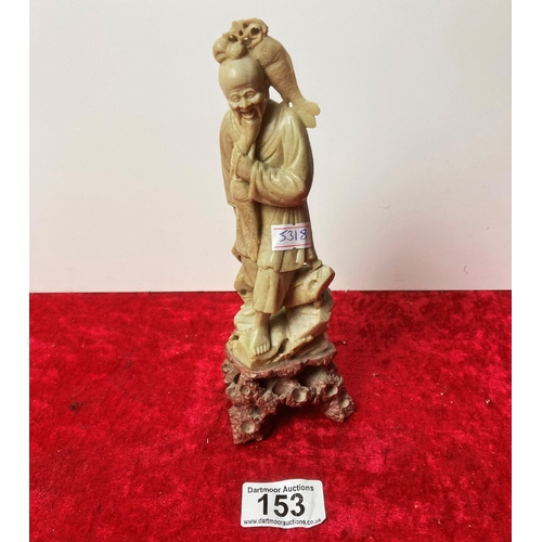 153 - Soapstone Japanese style figure - 20 cm tall