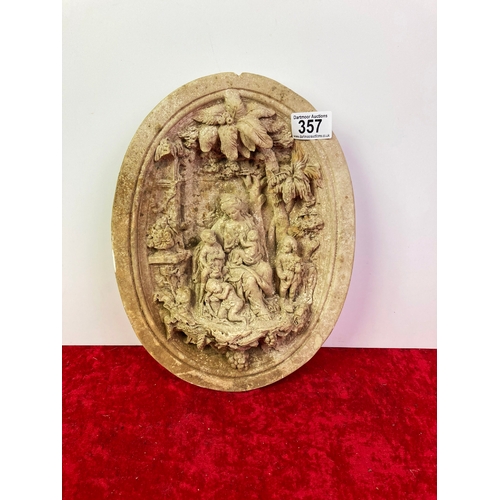 Old Wall hanging plaster plaque of Madonna and child