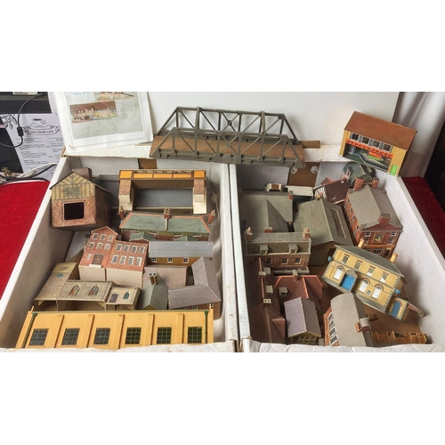 39 - 2 boxes of model railway buildings