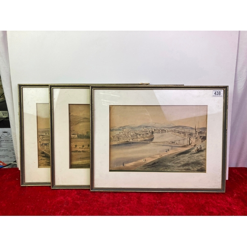 438 - Set of 3 antique coloured lithographs of 19thC Inverness, inscriptions to
reverse, 15 x 19” [3]