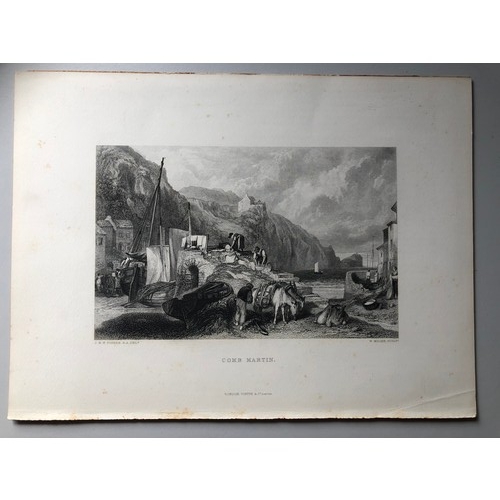 425 - Set of five engravings after JMW Turner of West Country scenes, a sheet of details to each image, gi... 