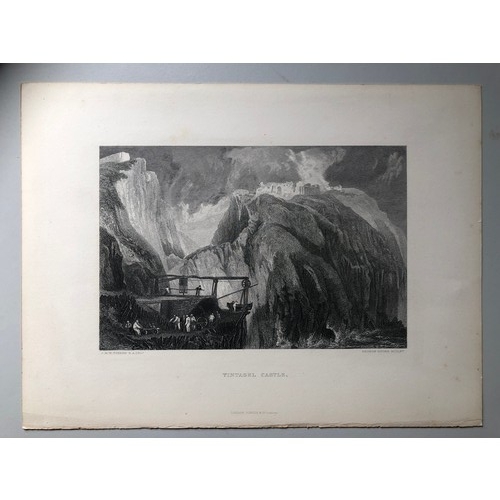 425 - Set of five engravings after JMW Turner of West Country scenes, a sheet of details to each image, gi... 