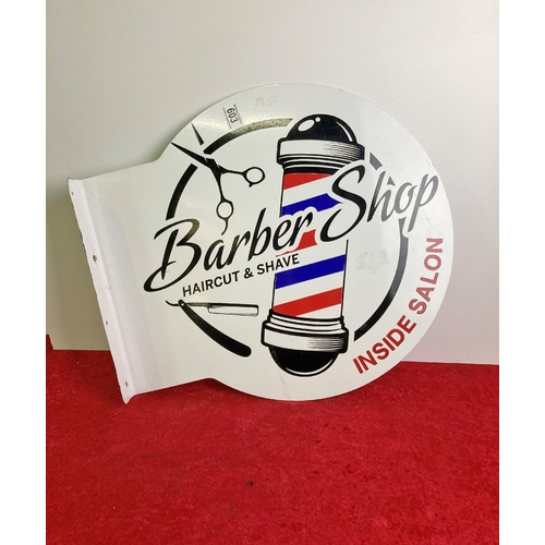 603 - metal barber shop sign approx 54cm across