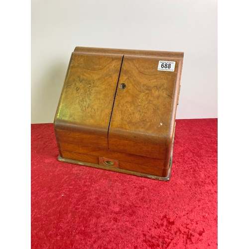 688 - A beautiful Walnut writing box,